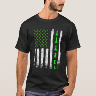 Chess St Patrick's Day Vintage Irish American Flag T-Shirt