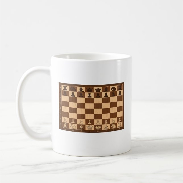 Chess Strategy Coffee Mug – Classic Chessboard Des (Left)
