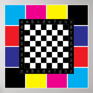 chess table on CMYK background Poster