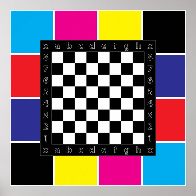 chess table on CMYK background Poster (Front)
