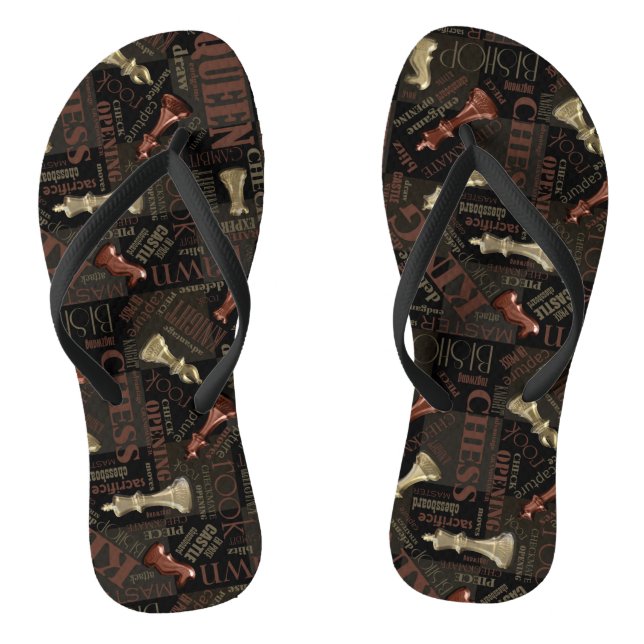 Chess Terms and Pieces Copper and Gold ID784 Thongs (Footbed)