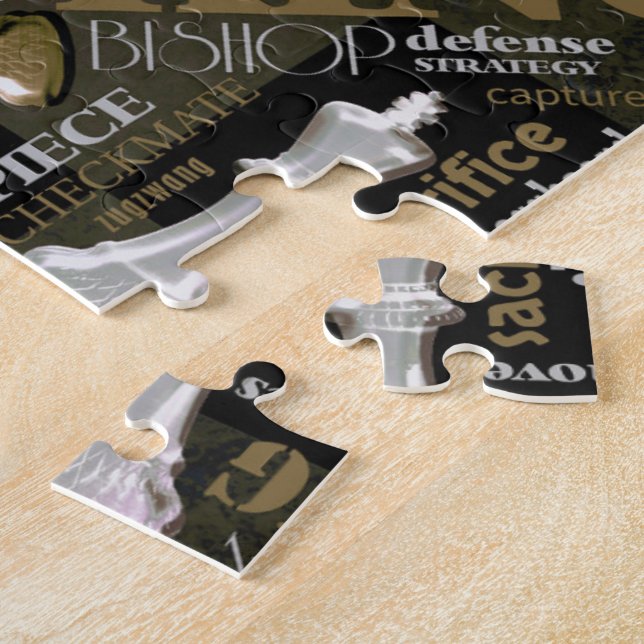 Chess Terms and Pieces Silver and Gold ID784 Jigsaw Puzzle (Side)