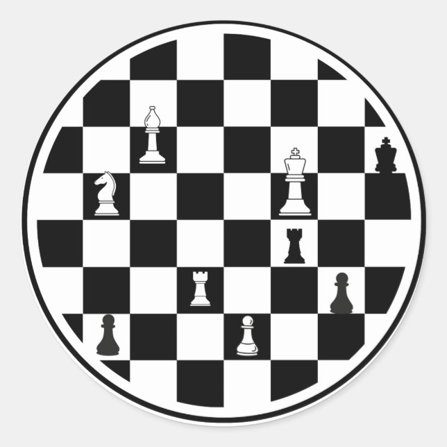 Chess Theme Stickers - Elegant Chessboard Design (Front)