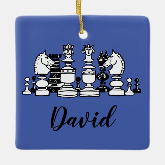 Chess Themed Personalised Ornament (Front)