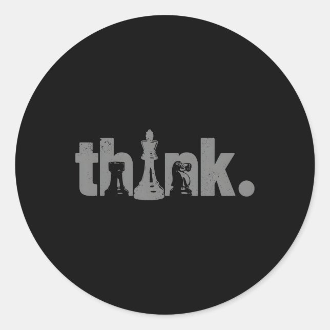 Chess Think Chess Master Club Chess Player Classic Round Sticker (Front)