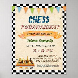 Chess tournament event flyer poster
