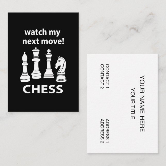 Chess Watch My Next Move Chess Business Card (Front/Back)