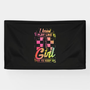 Chess Women Queen Chessfield Team Play Like A Girl Banner