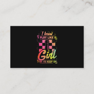 Chess Women Queen Chessfield Team Play Like A Girl Enclosure Card