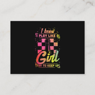 Chess Women Queen Chessfield Team Play Like A Girl Enclosure Card