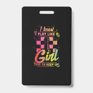 Chess Women Queen Chessfield Team Play Like A Girl ID Badge
