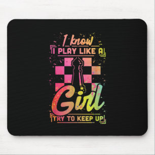 Chess Women Queen Chessfield Team Play Like A Girl Mouse Pad