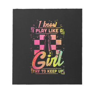 Chess Women Queen Chessfield Team Play Like A Girl Notepad