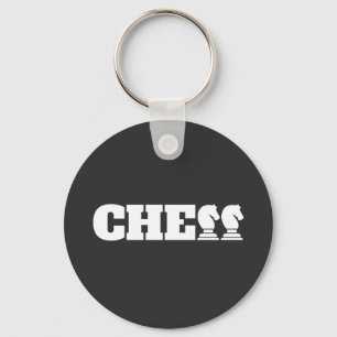 Chess Word White Knights Creative Unique Strategy Key Ring