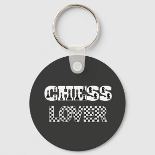 Chess Word White Letters Lover Board Pattern Key Ring