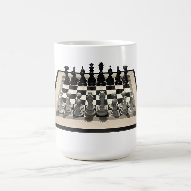 Chessboard and Chess Pieces: Coffee Mug (Center)