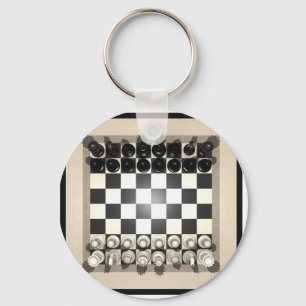 Chessboard and Chess Pieces: Key Ring