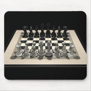 Chessboard and Chess Pieces: Mousepad