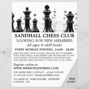 Chessboard, Chess Club Advertising Flyer