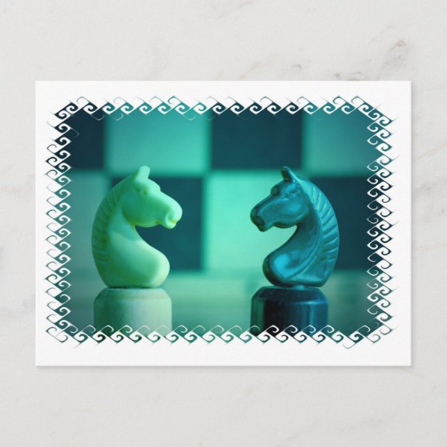Chessboard Knights Postcard (Front)