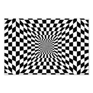 Chessboard optical illusion photo print