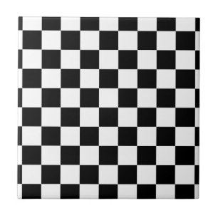 chessboard pattern black and white ceramic tile