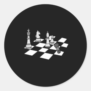 Chessboard Player Chess Pieces Classic Round Sticker