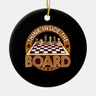 ChessBoard Quote Chess Player Thinking Game Board Ceramic Ornament