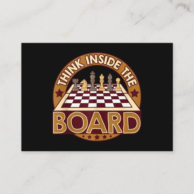 ChessBoard Quote Chess Player Thinking Game Board Enclosure Card (Front)