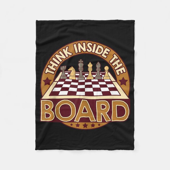 ChessBoard Quote Chess Player Thinking Game Board Fleece Blanket (Front)