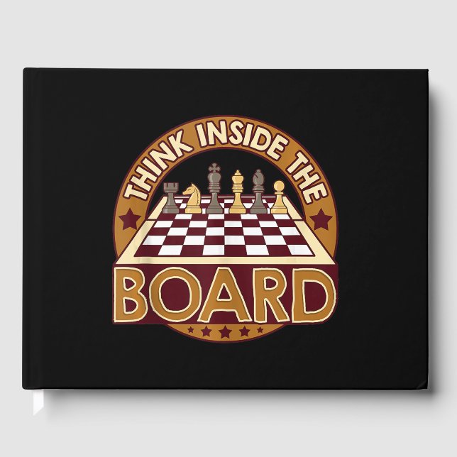 ChessBoard Quote Chess Player Thinking Game Board Guest Book (Front)
