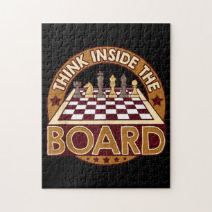 ChessBoard Quote Chess Player Thinking Game Board Jigsaw Puzzle