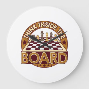 ChessBoard Quote Chess Player Thinking Game Board Large Clock