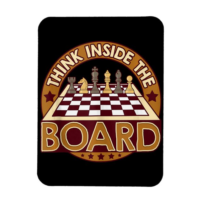 ChessBoard Quote Chess Player Thinking Game Board Magnet (Vertical)