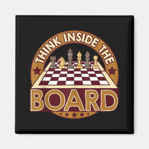 ChessBoard Quote Chess Player Thinking Game Board Magnet