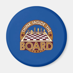 ChessBoard Quote Chess Player Thinking Game Board Magnet