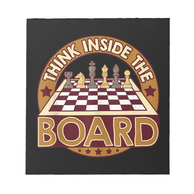 ChessBoard Quote Chess Player Thinking Game Board Notepad (Front)