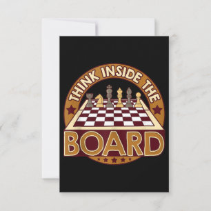 ChessBoard Quote Chess Player Thinking Game Board RSVP Card