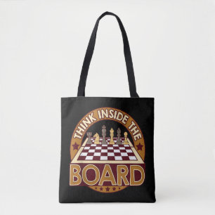 ChessBoard Quote Chess Player Thinking Game Board Tote Bag