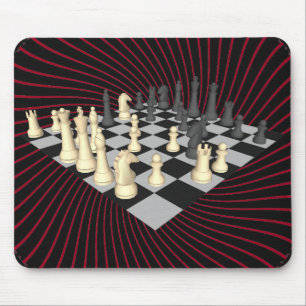 Chessboard with Chess Pieces: Custom Mousepad