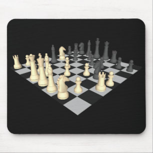 Chessboard with Chess Pieces - Custom Mousepad