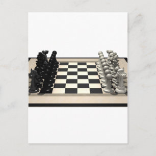 Chessboard with Chess Pieces: Postcard