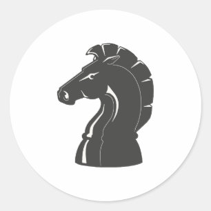 Chessmaster Player Black Horse Classic Round Sticker