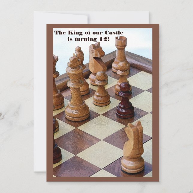 Chessmen Birthday Party Invitation (Front)