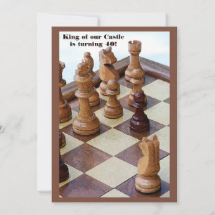 Chessmen Birthday Party Invitation