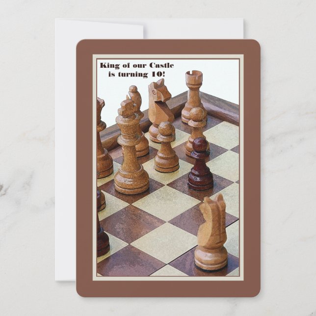 Chessmen Birthday Party Invitation (Front)