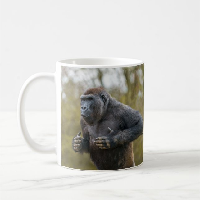 Chest Beating Gorilla Coffee Mug (Left)