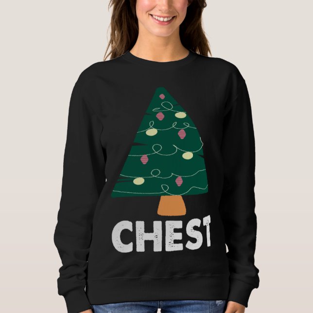 Chest Chestnuts Couples Matching Christmas Costume Sweatshirt (Front)