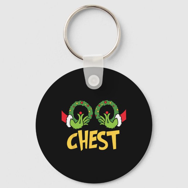 Chest Nuts Christmas Fun Matching Couple Chest Nut Key Ring (Front)