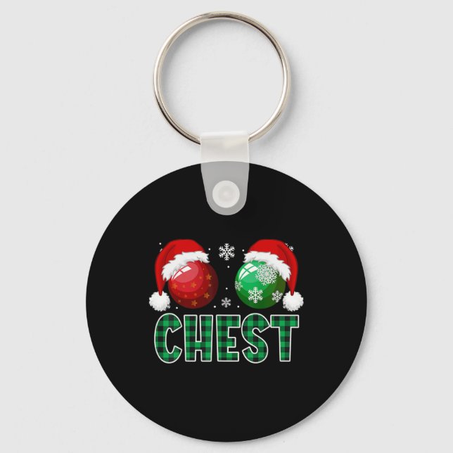 Chest Nuts Christmas Fun Matching Couple Chestnuts Key Ring (Front)